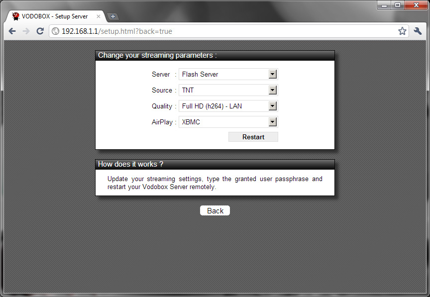 Modifiez a distance les reglages de votre serveur de streaming VODOBOX Flash Server